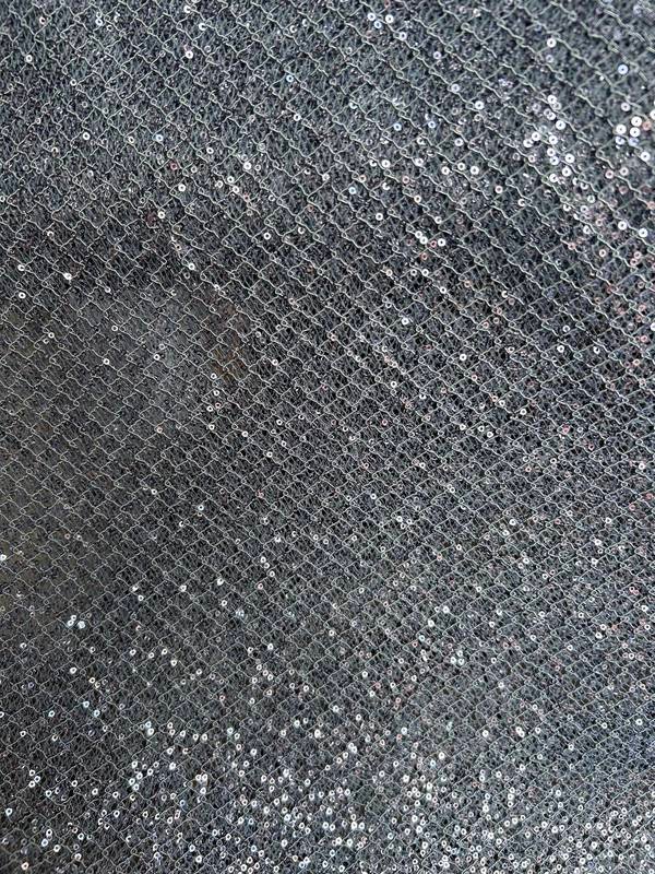 Tela malla con lentejuela Rocío plata, referencia 064